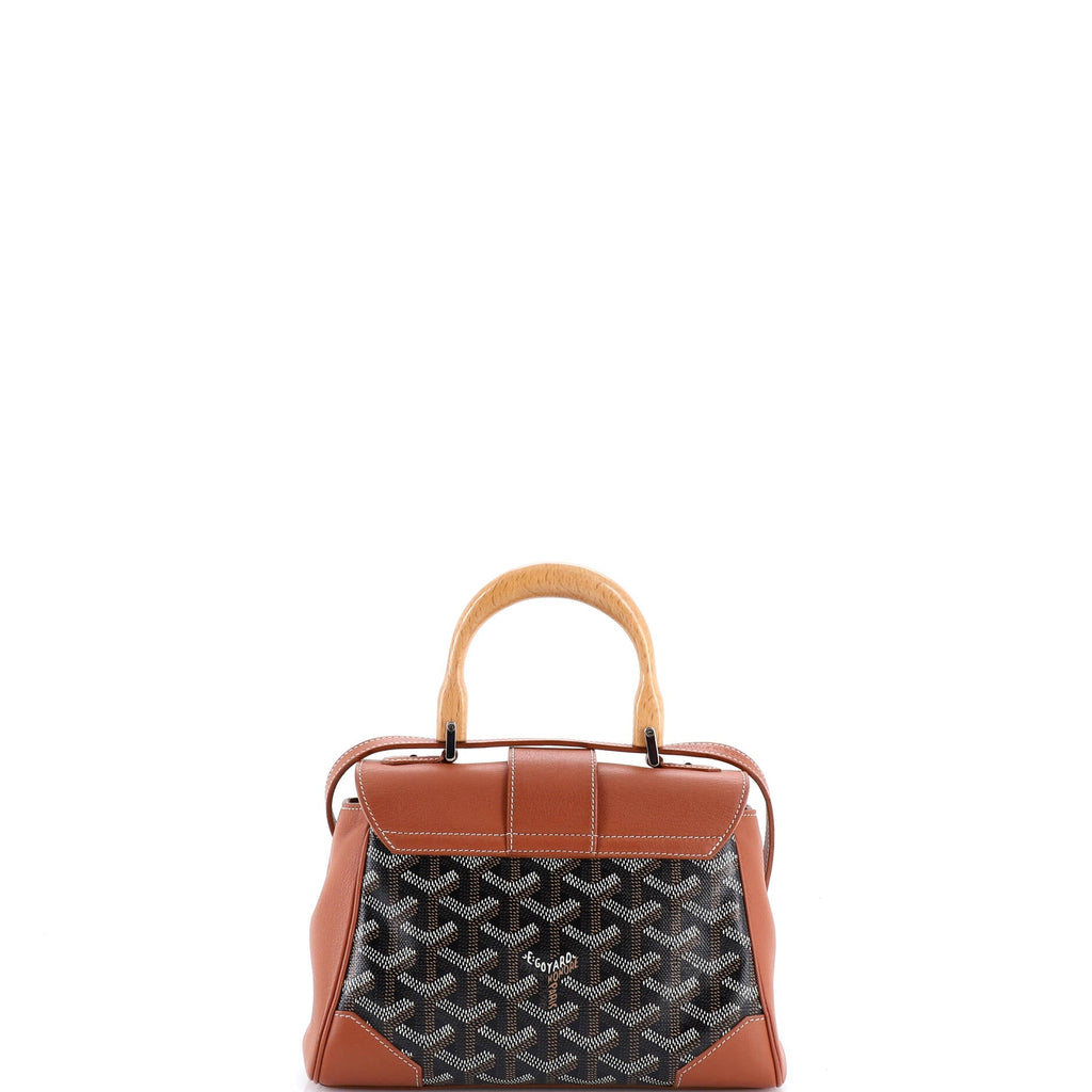 Saigon Top Handle Bag Coated Canvas with Leather Mini