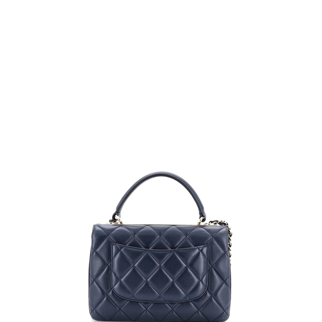 Trendy CC Top Handle Bag Quilted Lambskin Small