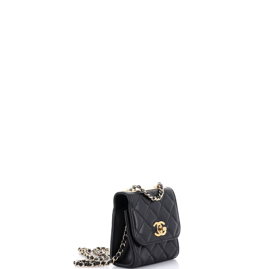 Trendy CC Clutch with Chain Quilted Lambskin Small
