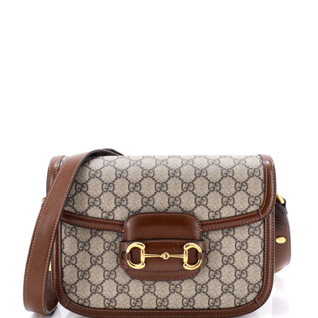 Horsebit 1955 Shoulder Bag GG Coated Canvas with Leather Small