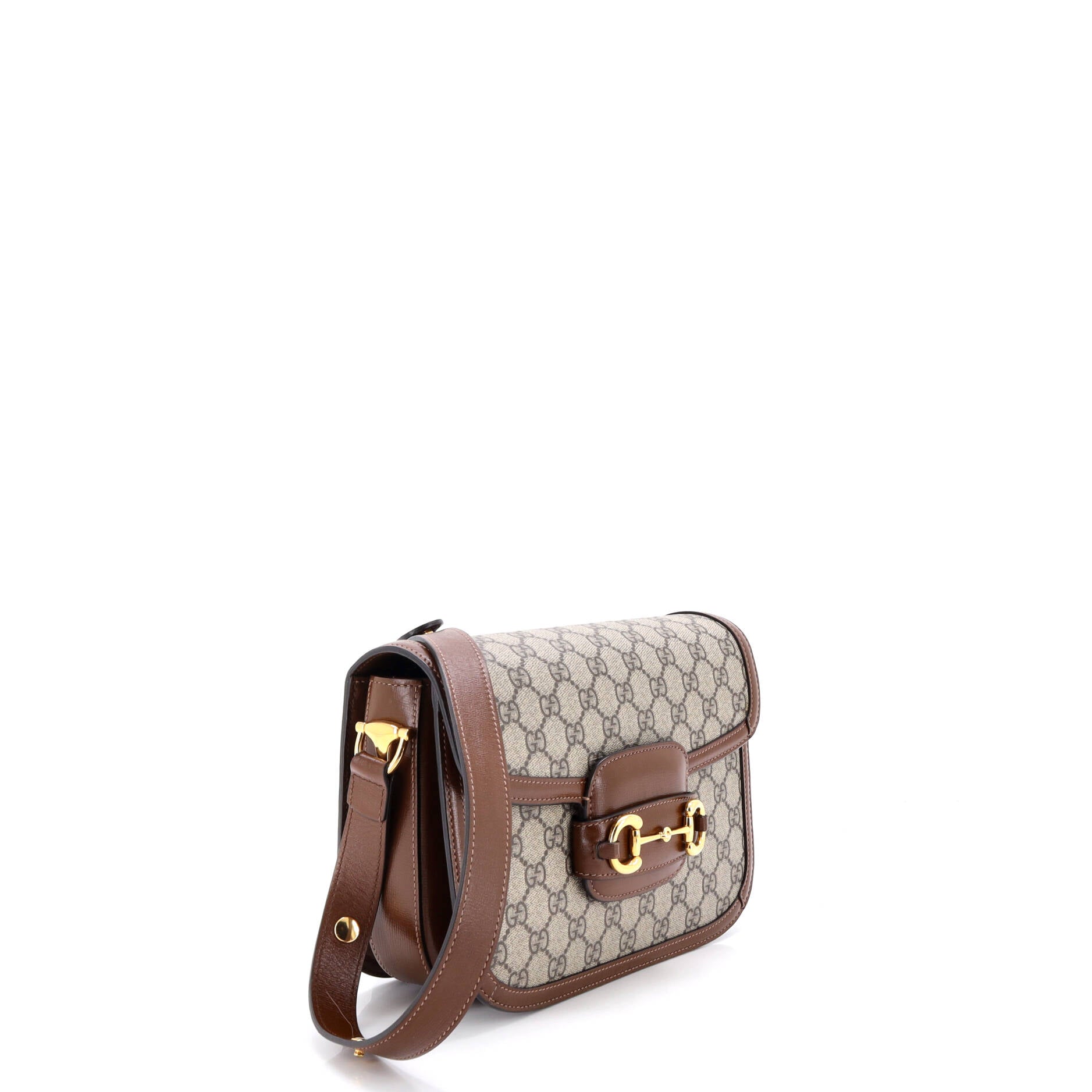 Horsebit 1955 Shoulder Bag GG Coated Canvas with Leather Small
