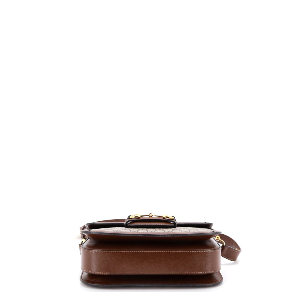 Horsebit 1955 Shoulder Bag GG Coated Canvas with Leather Small