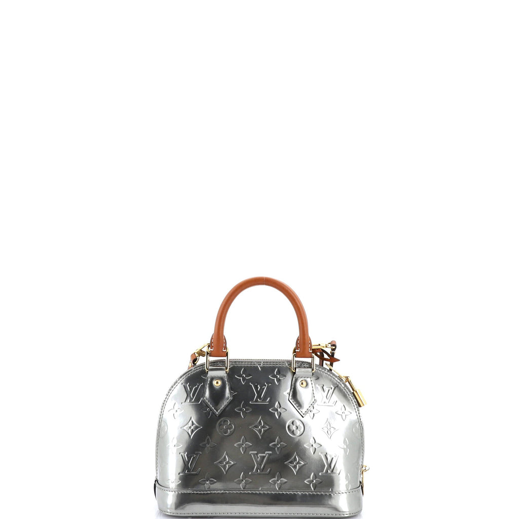 Alma Handbag Metallic Monogram Vernis with Leather BB