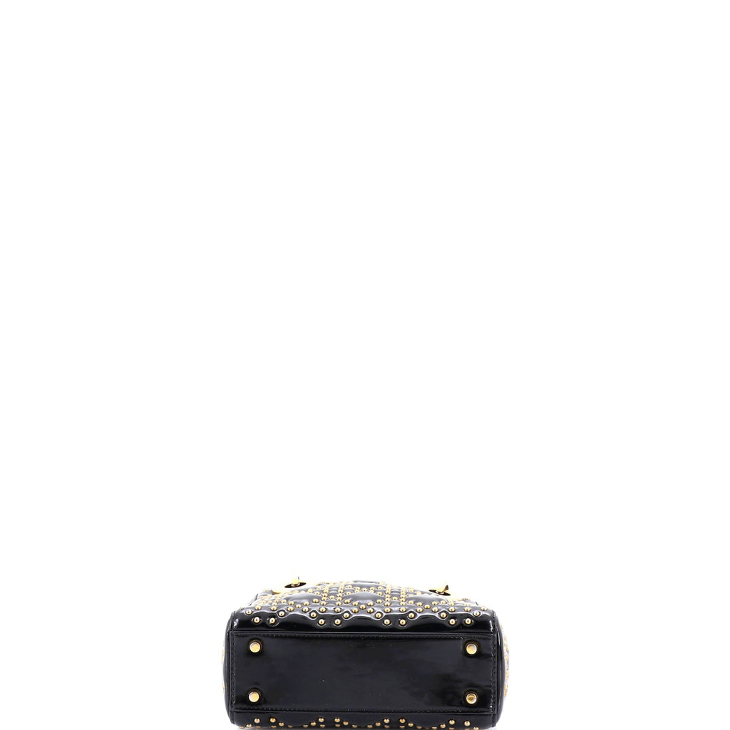Supple Lady Dior Bag Cannage Studded Patent Mini
