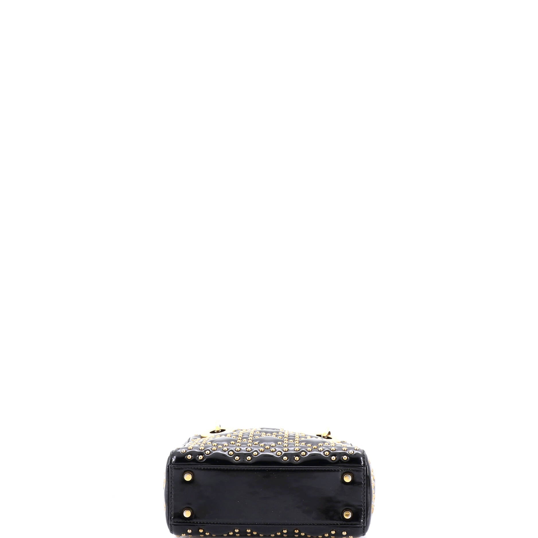 Supple Lady Dior Bag Cannage Studded Patent Mini