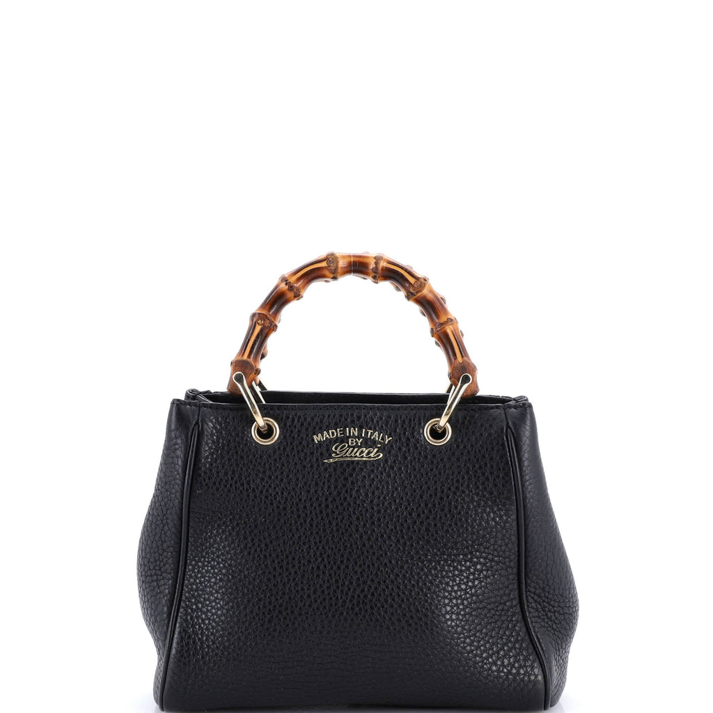 Bamboo Shopper Tote Leather Mini