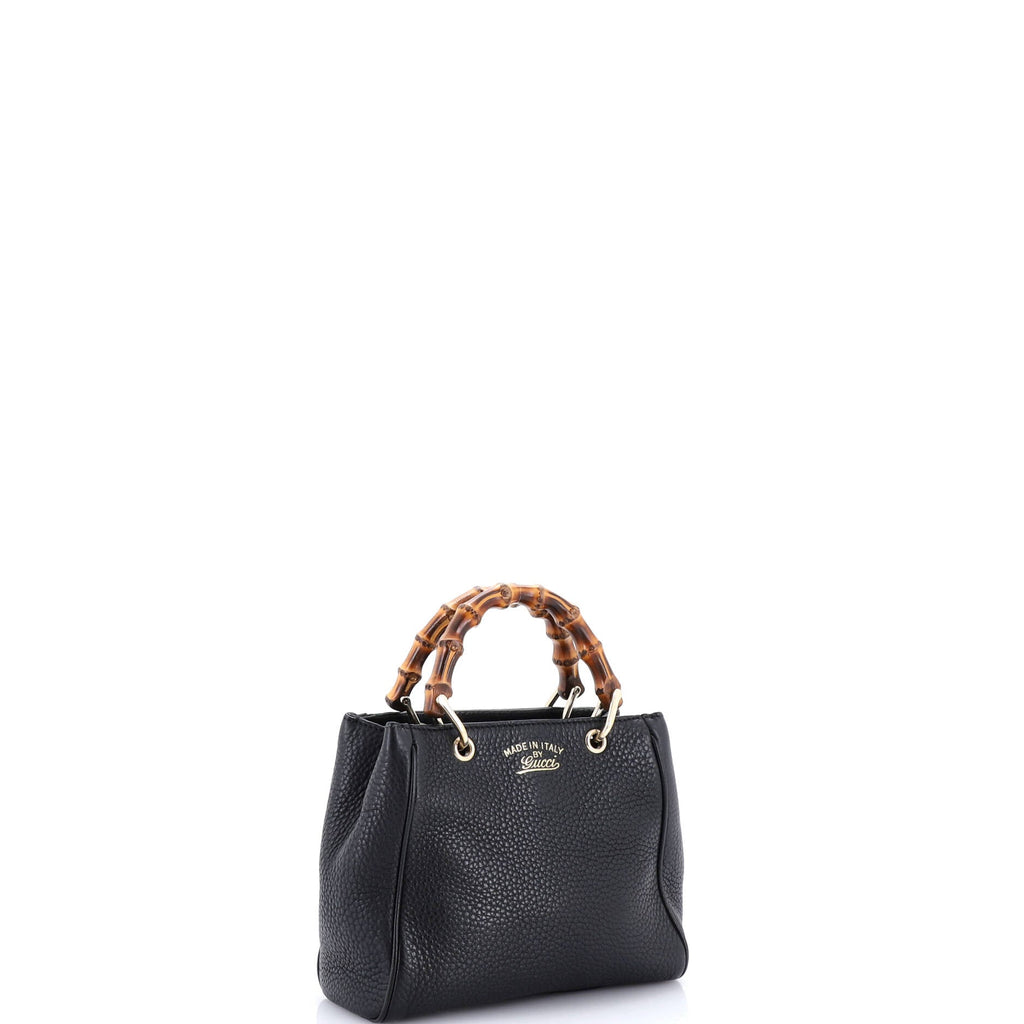 Bamboo Shopper Tote Leather Mini