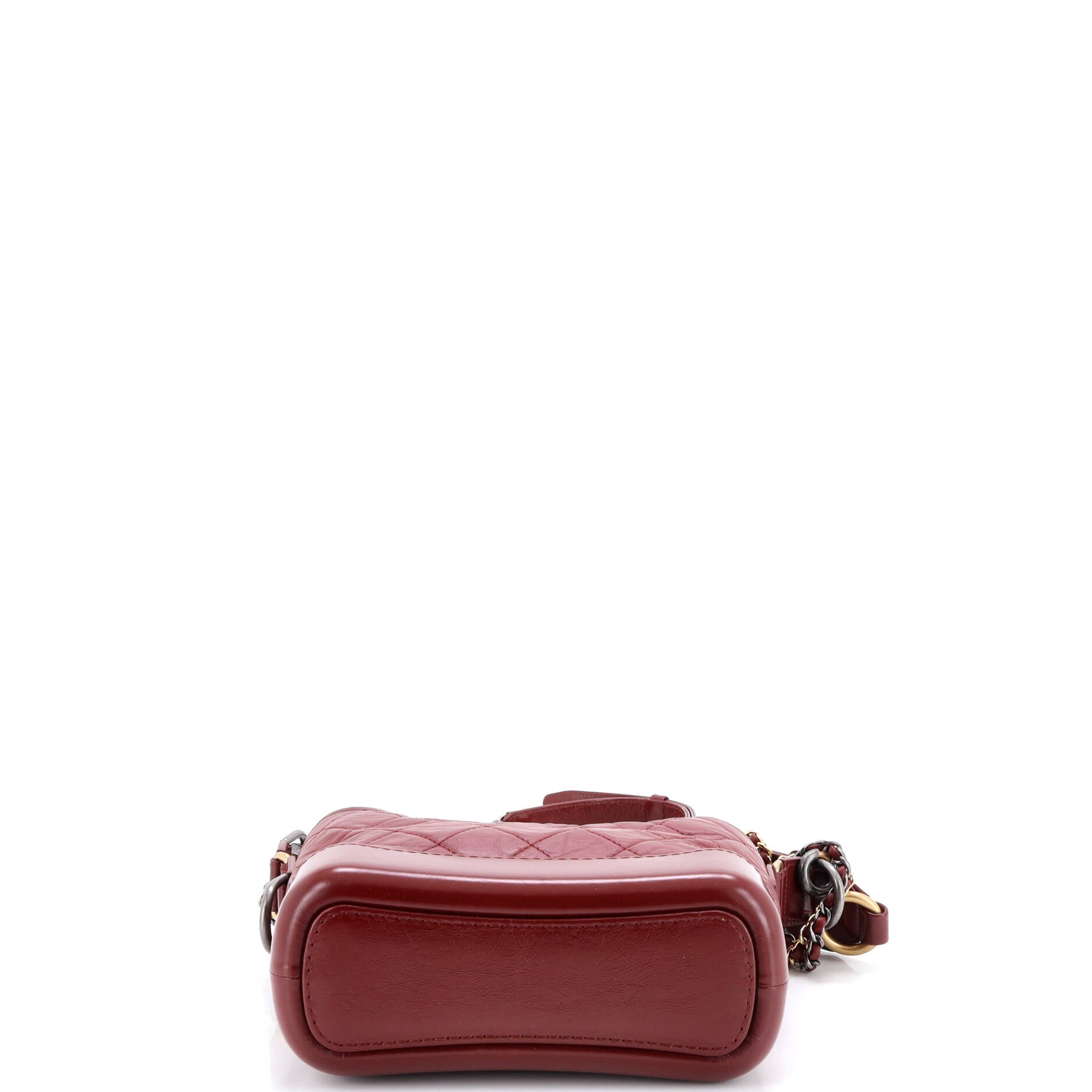 Gabrielle Hobo with Logo Handle Quilted Aged Calfskin Small