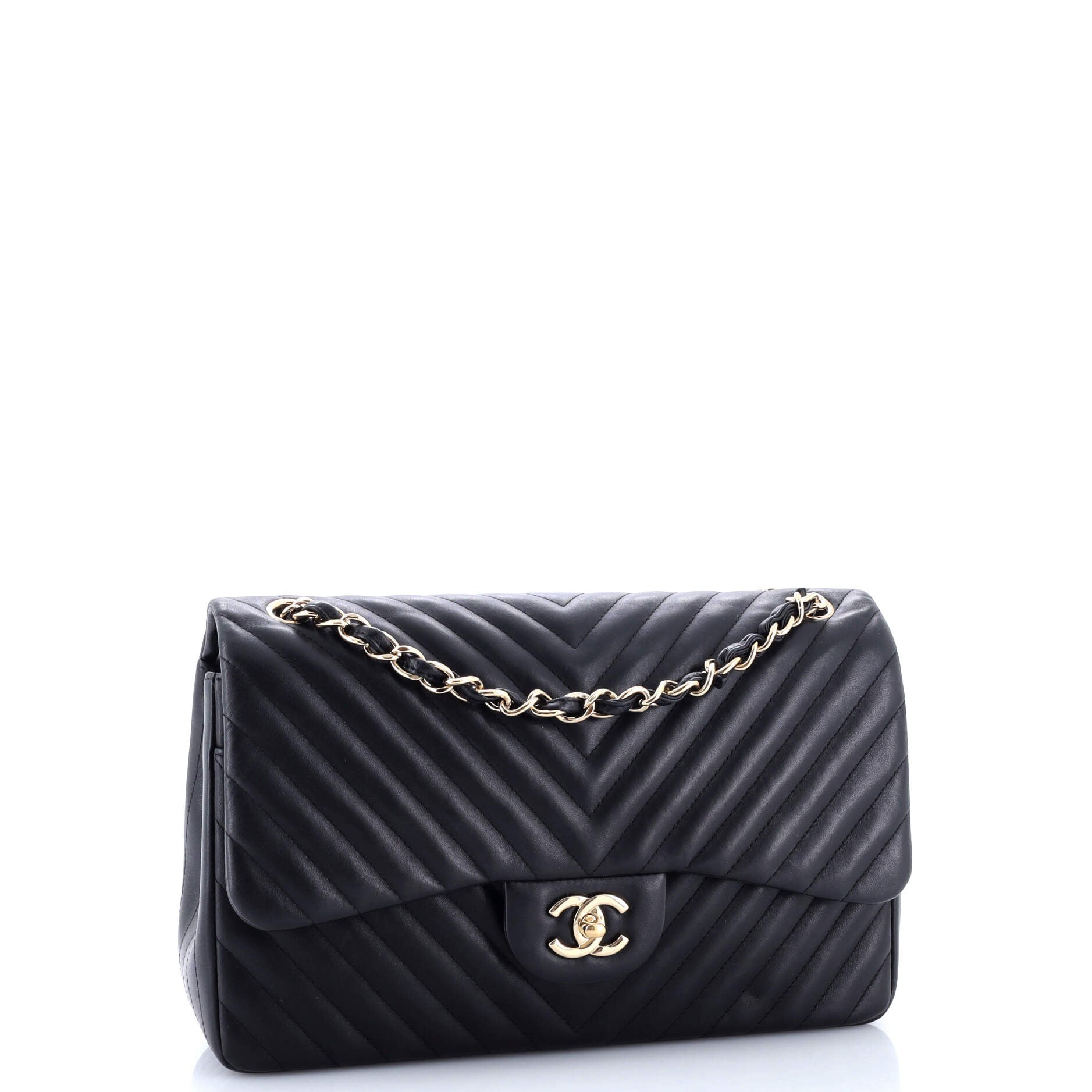 Classic Double Flap Bag Chevron Lambskin Jumbo