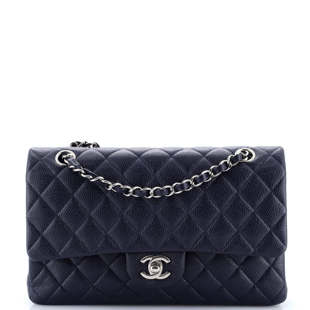 Classic Double Flap Bag Quilted Caviar Medium