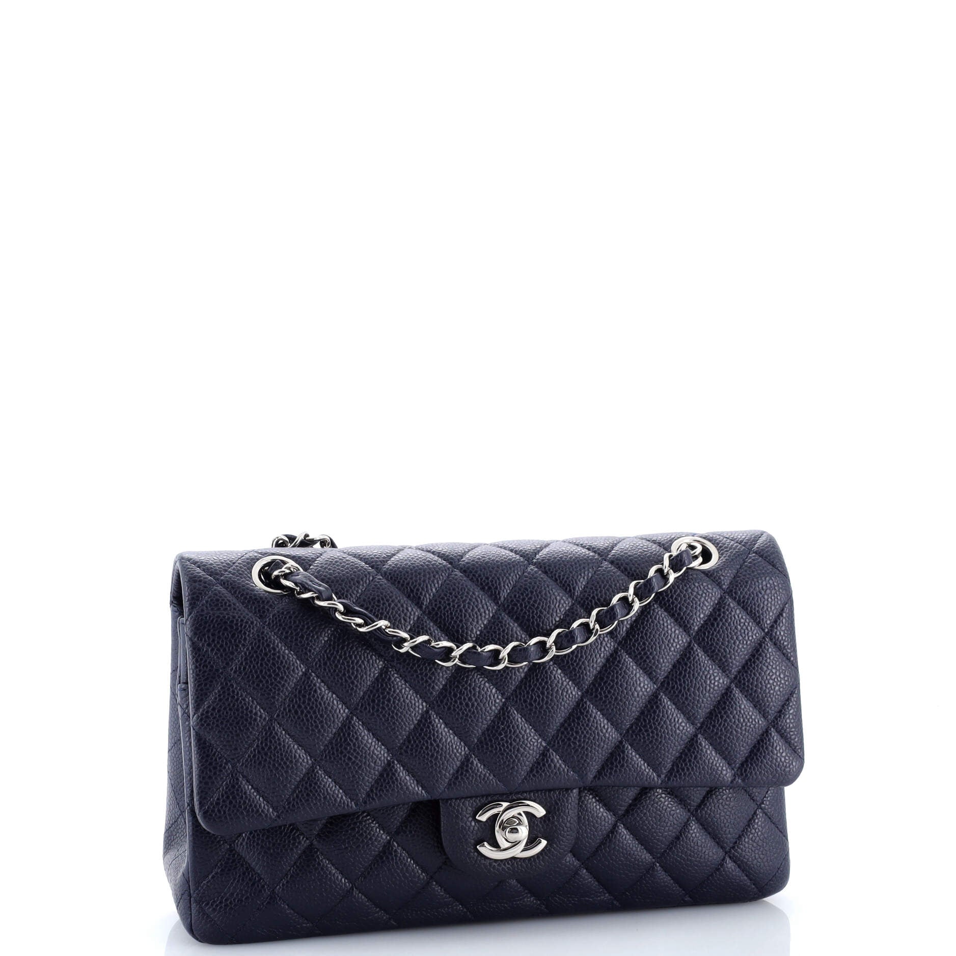 Classic Double Flap Bag Quilted Caviar Medium