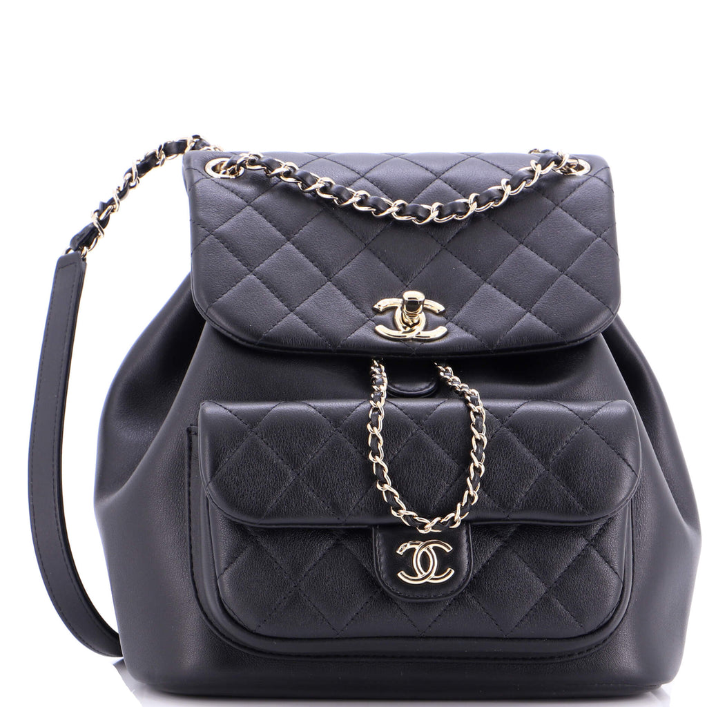 Duma Drawstring Backpack Quilted Leather Large