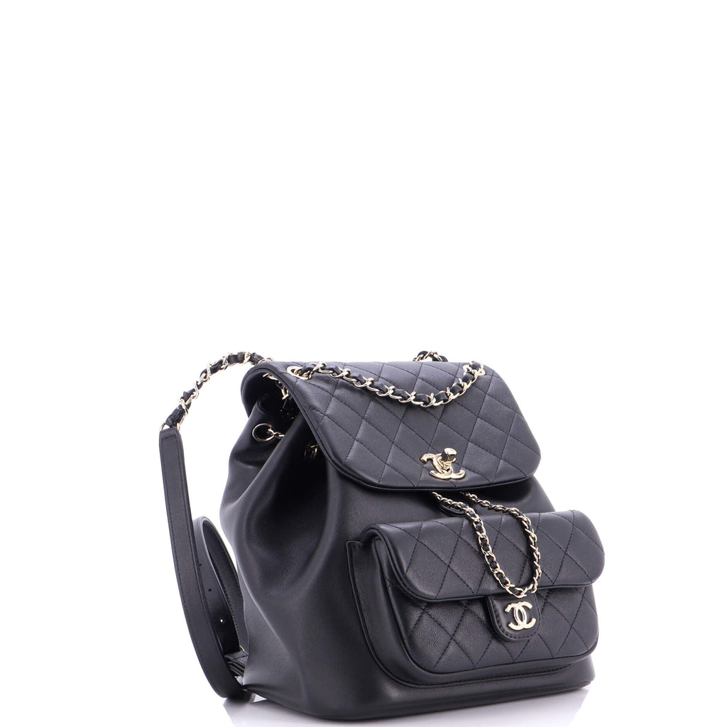 Duma Drawstring Backpack Quilted Leather Large