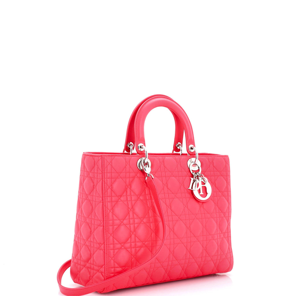 Lady Dior Bag Cannage Quilt Lambskin Large