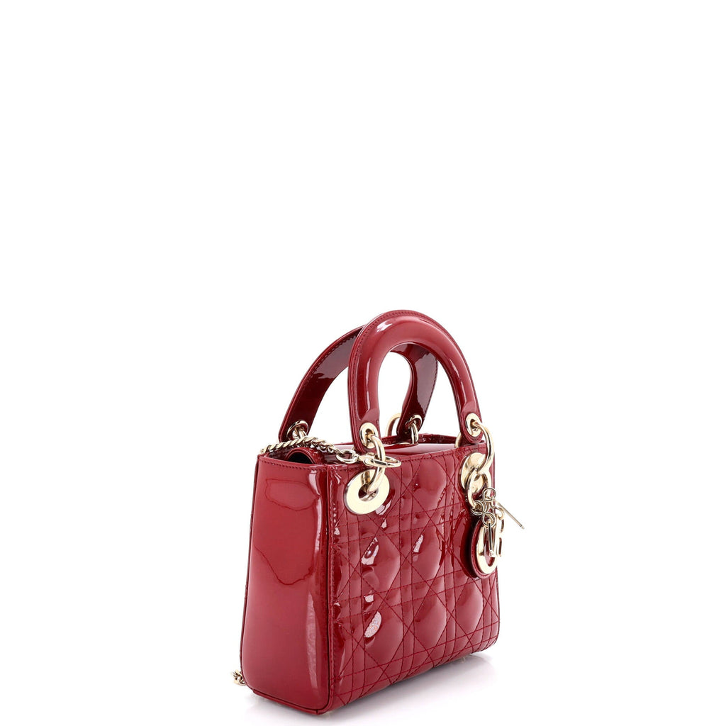 Lady Dior Chain Bag Cannage Quilt Patent Mini