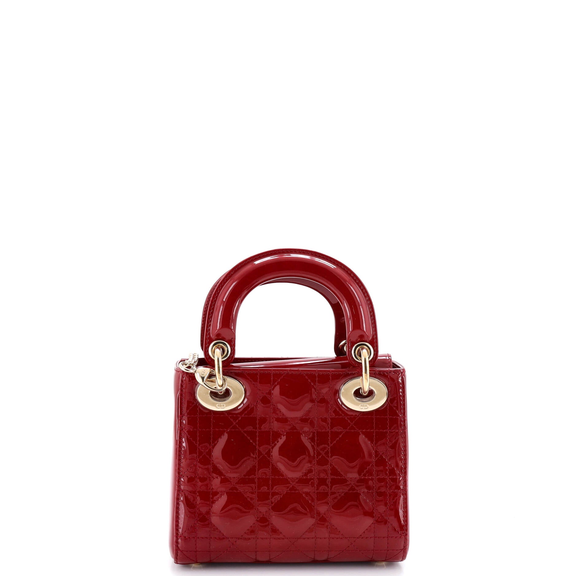 Lady Dior Chain Bag Cannage Quilt Patent Mini