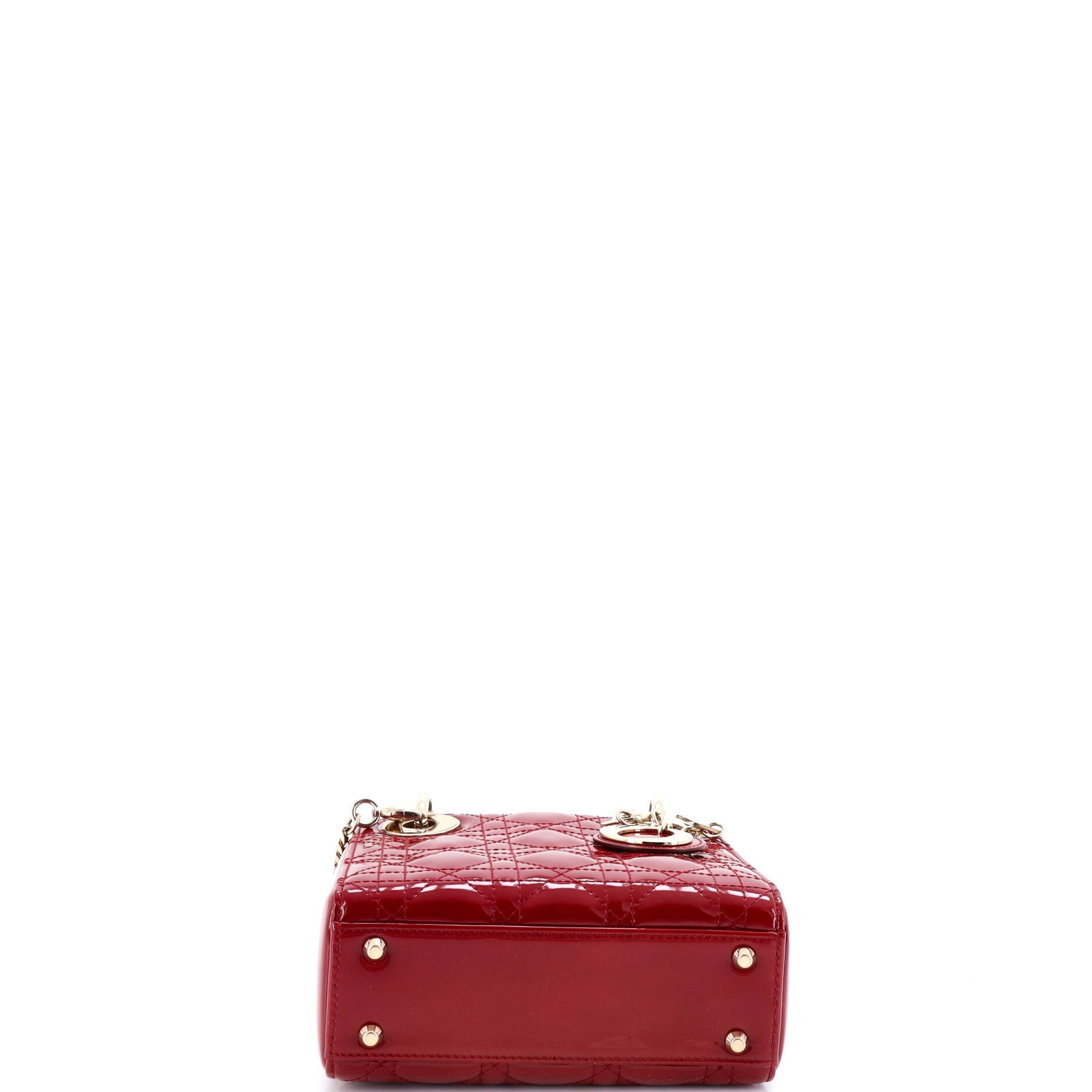 Lady Dior Chain Bag Cannage Quilt Patent Mini