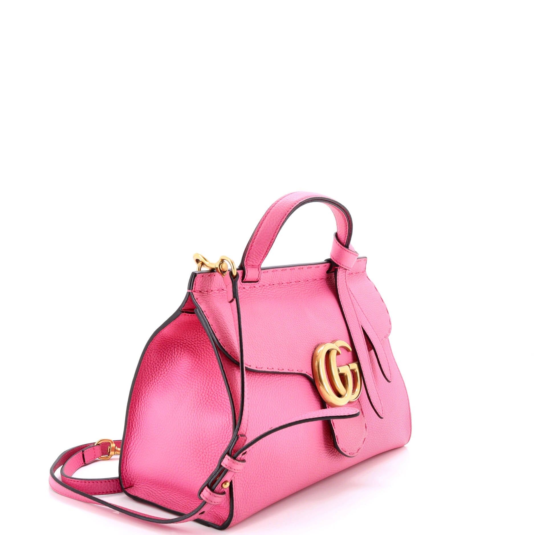 GG Marmont Top Handle Bag Leather Small