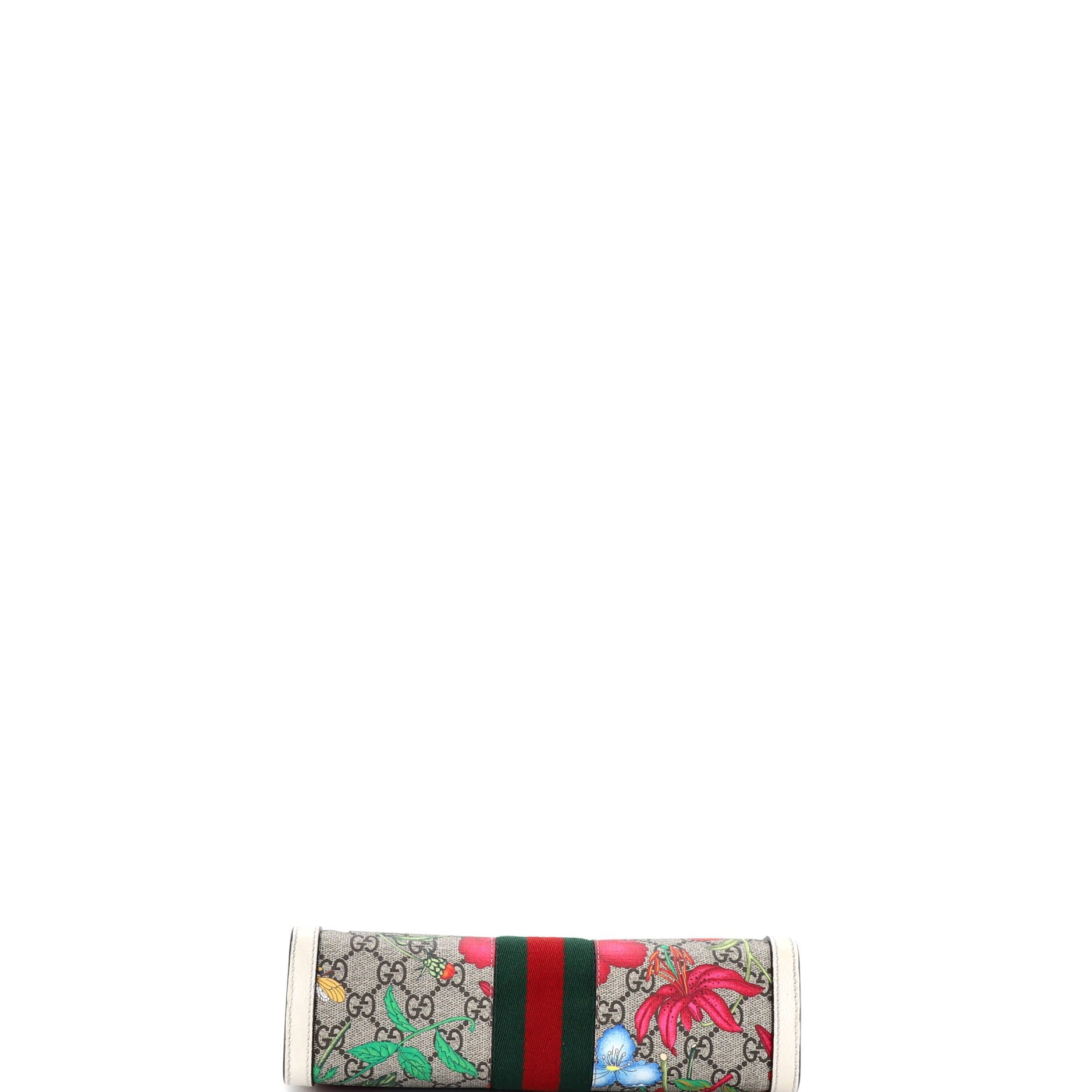 Ophidia Chain Shoulder Bag Flora GG Coated Canvas Small