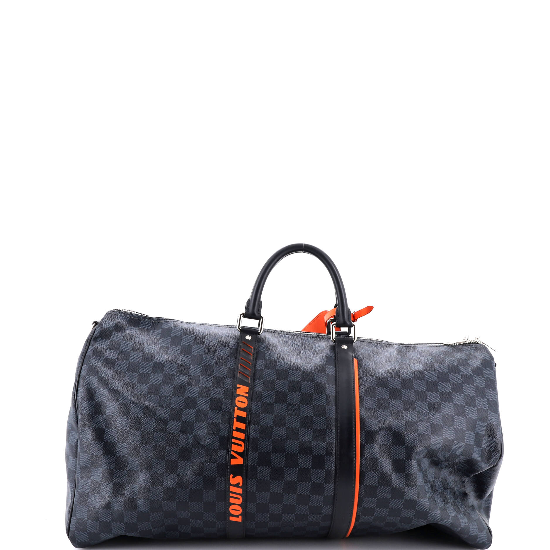 Keepall Bandouliere Bag Limited Edition Damier Cobalt Race 55
