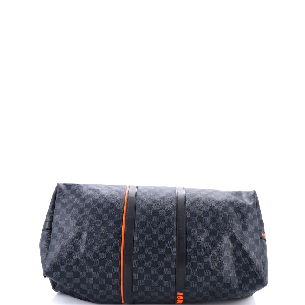 Keepall Bandouliere Bag Limited Edition Damier Cobalt Race 55