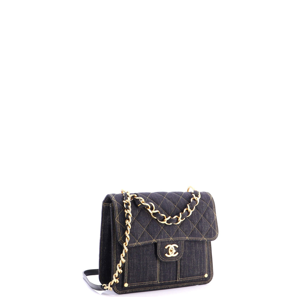 Double You CC Flap Backpack Quilted Denim