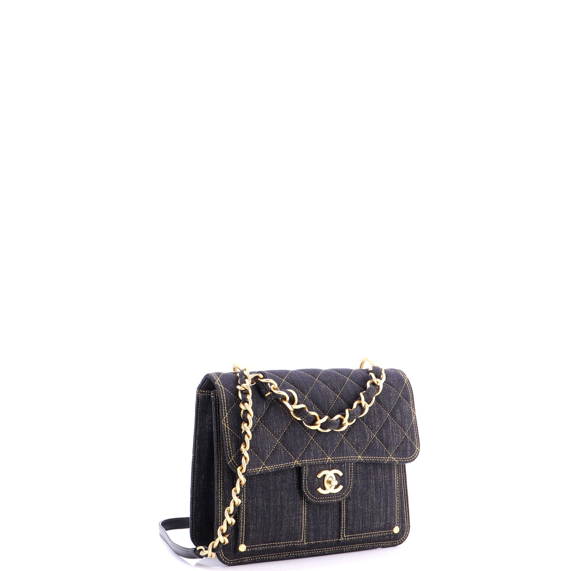 Double You CC Flap Backpack Quilted Denim