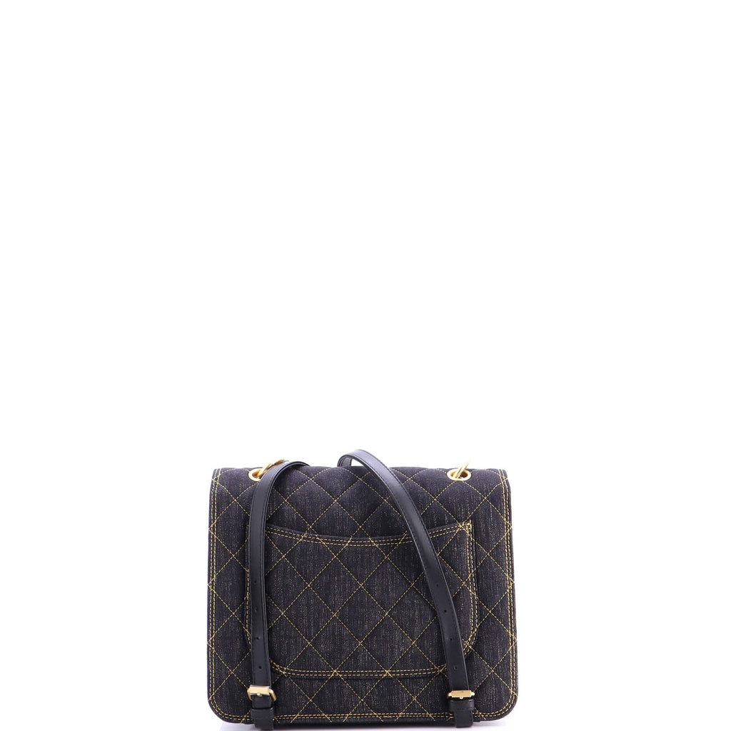 Double You CC Flap Backpack Quilted Denim