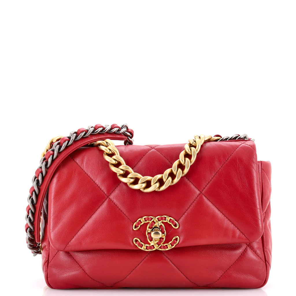 19 Flap Bag Quilted Leather Medium