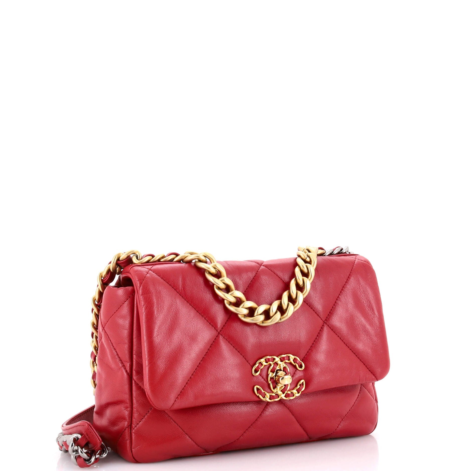 19 Flap Bag Quilted Leather Medium