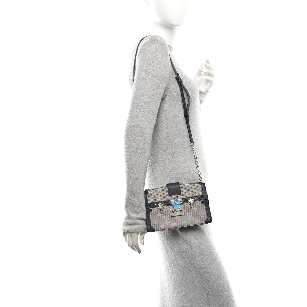 Calfskin Monogram LV Pop Trunk Clutch Blue
