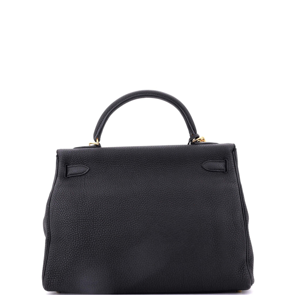 Kelly Handbag Noir Togo with Gold Hardware 32