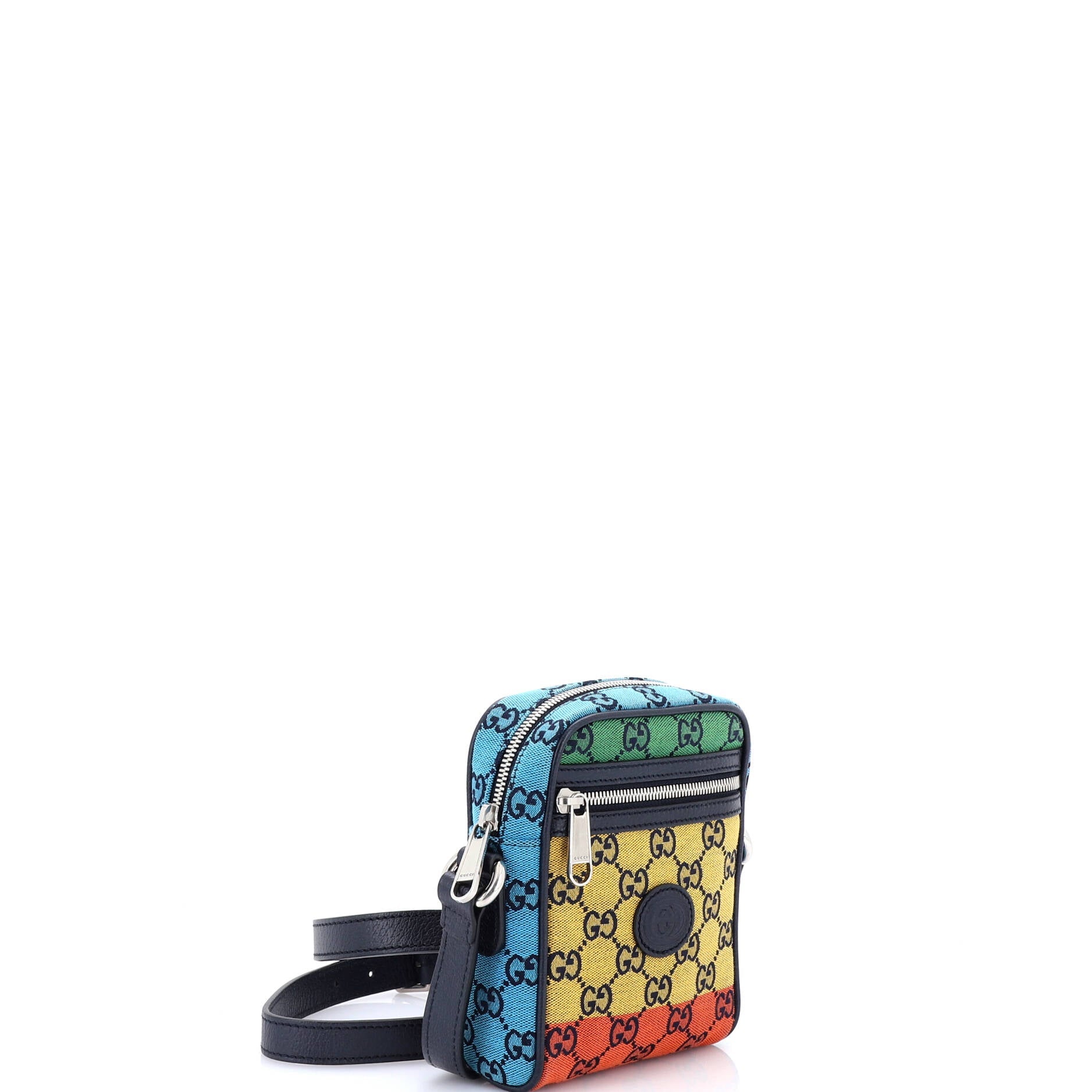 Interlocking G Patch Zip Messenger Bag Multicolor GG Canvas Mini