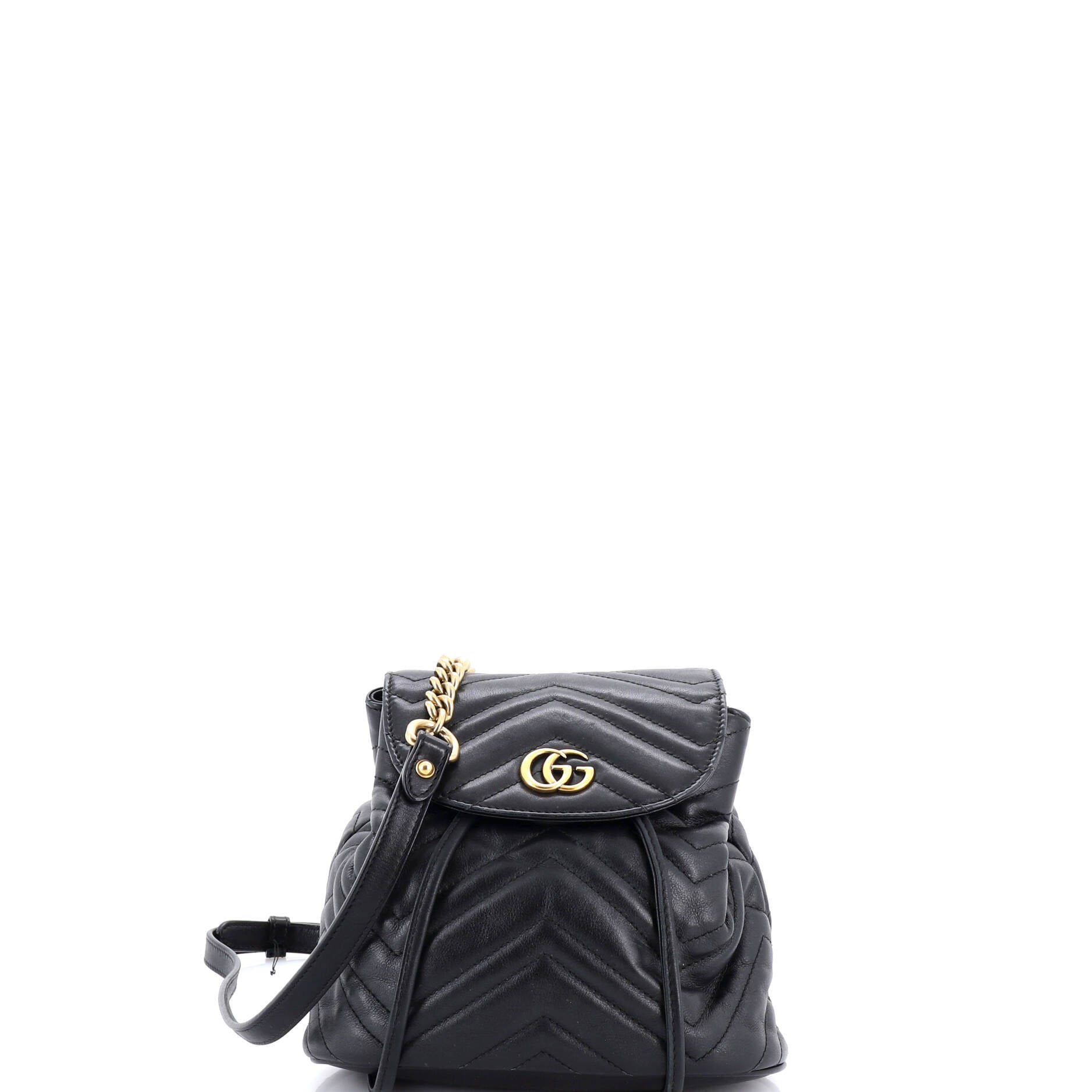 GG Marmont Drawstring Backpack Matelasse Leather Mini