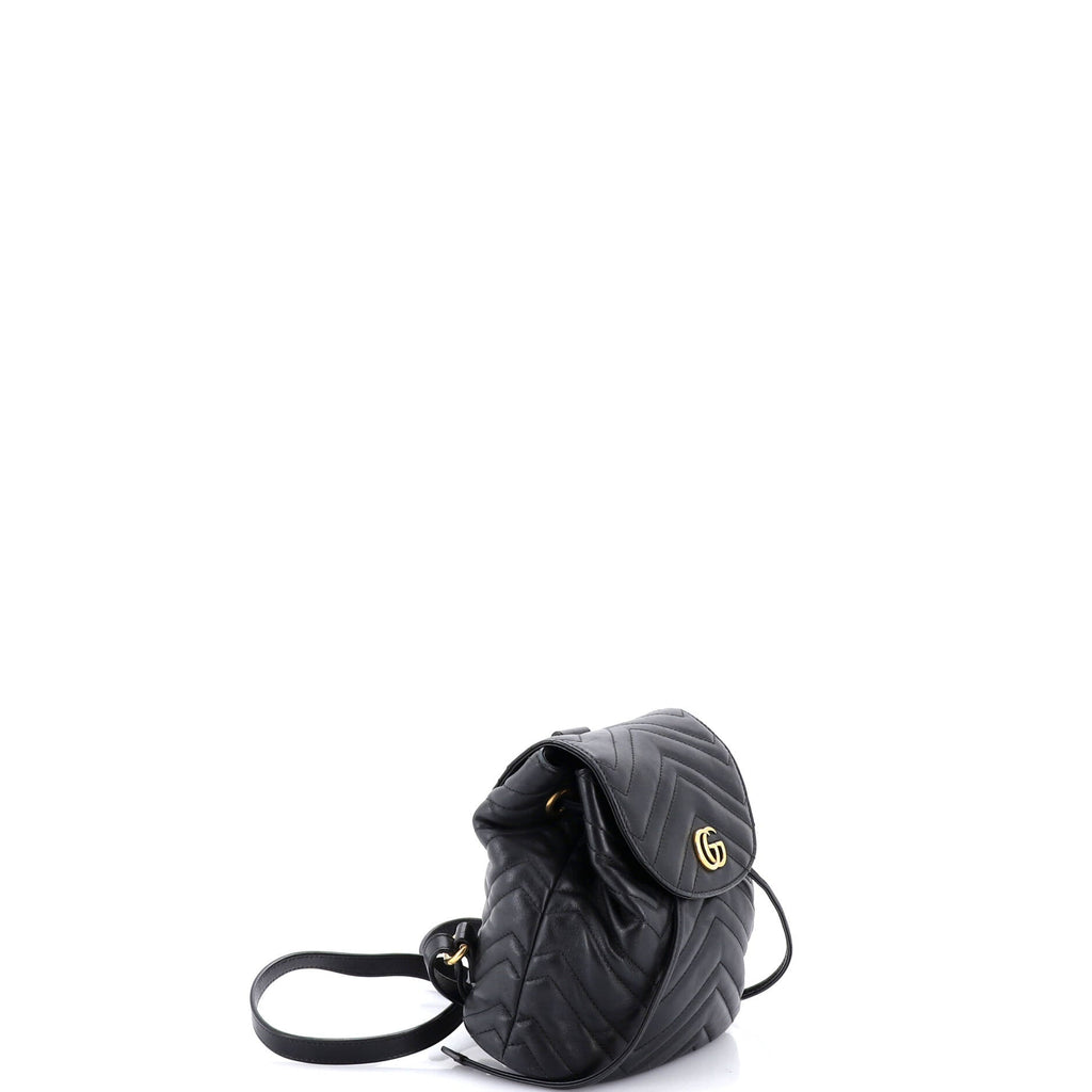 GG Marmont Drawstring Backpack Matelasse Leather Mini