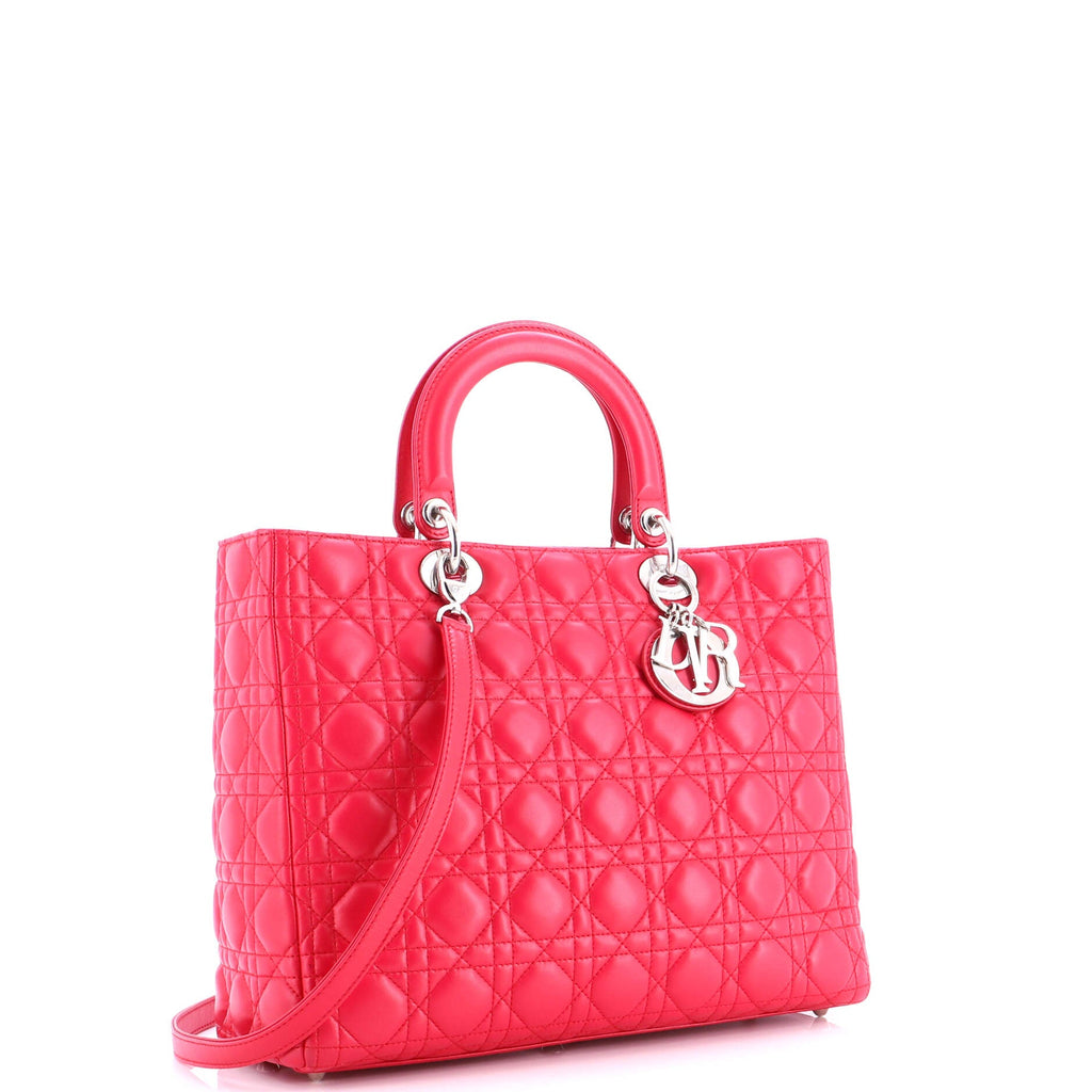 Lady Dior Bag Cannage Quilt Lambskin Large