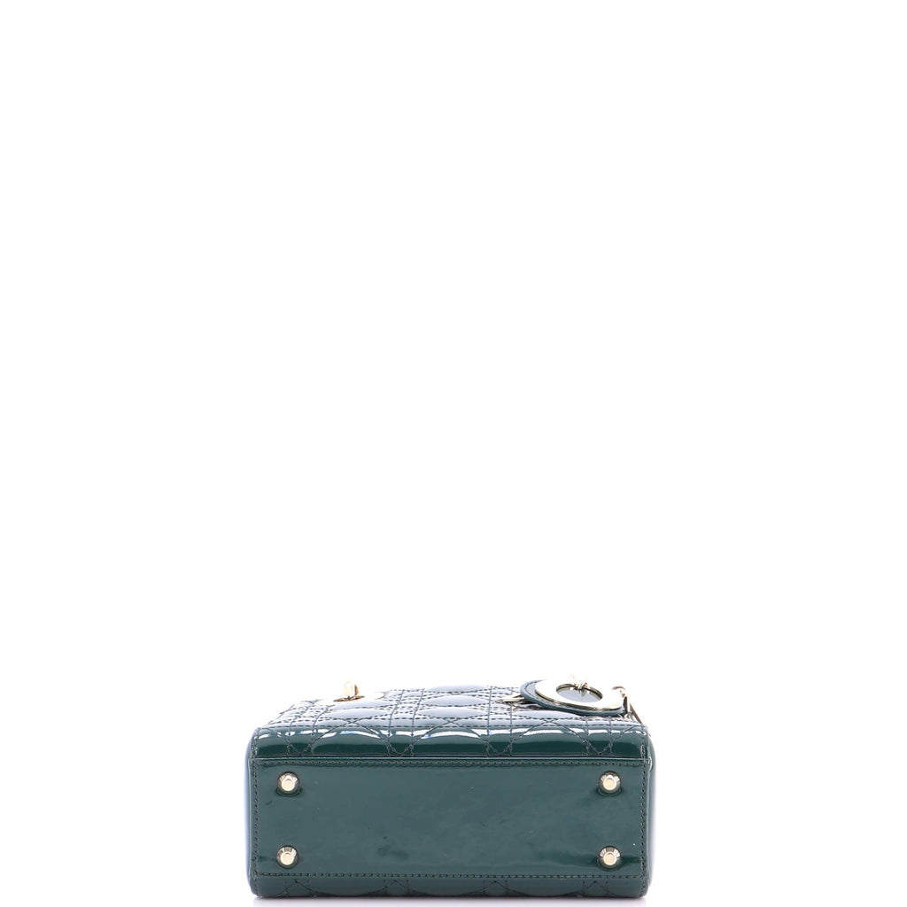 Lady Dior Chain Bag Cannage Quilt Patent Mini