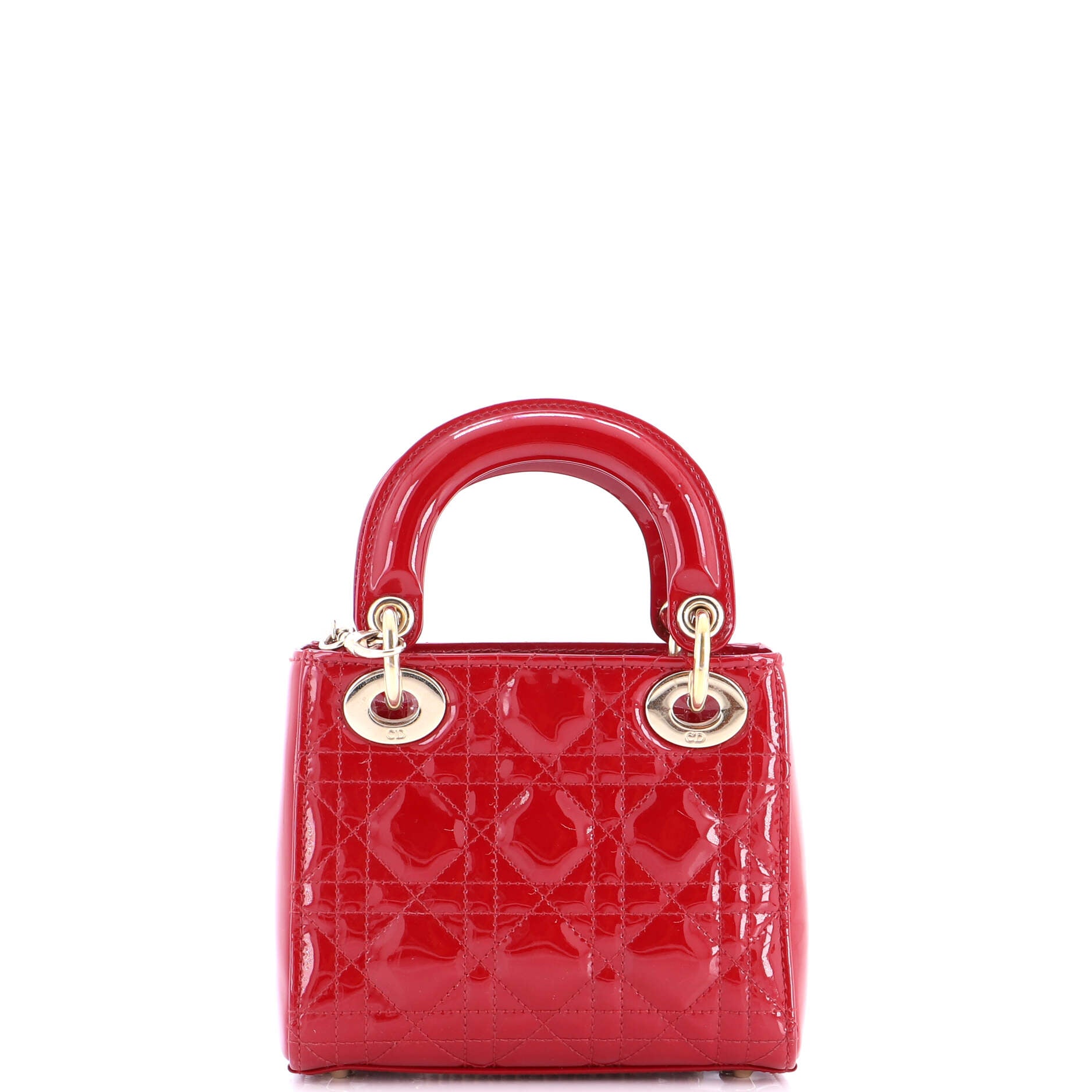 Lady Dior Chain Bag Cannage Quilt Patent Mini