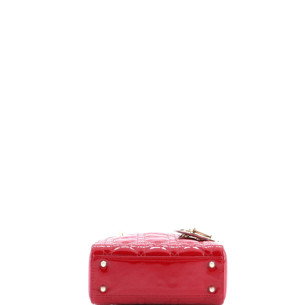 Lady Dior Chain Bag Cannage Quilt Patent Mini