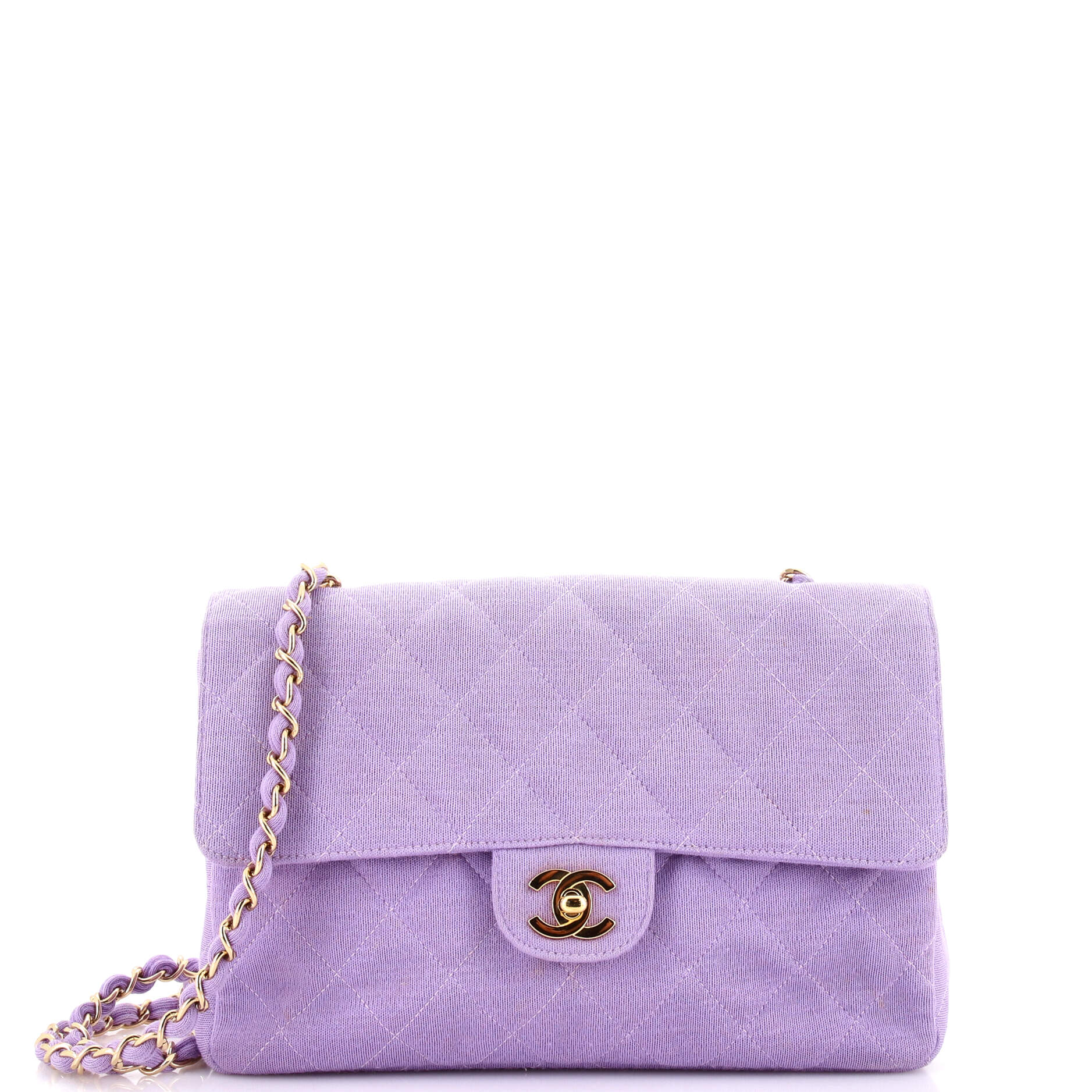Vintage Classic Double Flap Bag Quilted Canvas Medium