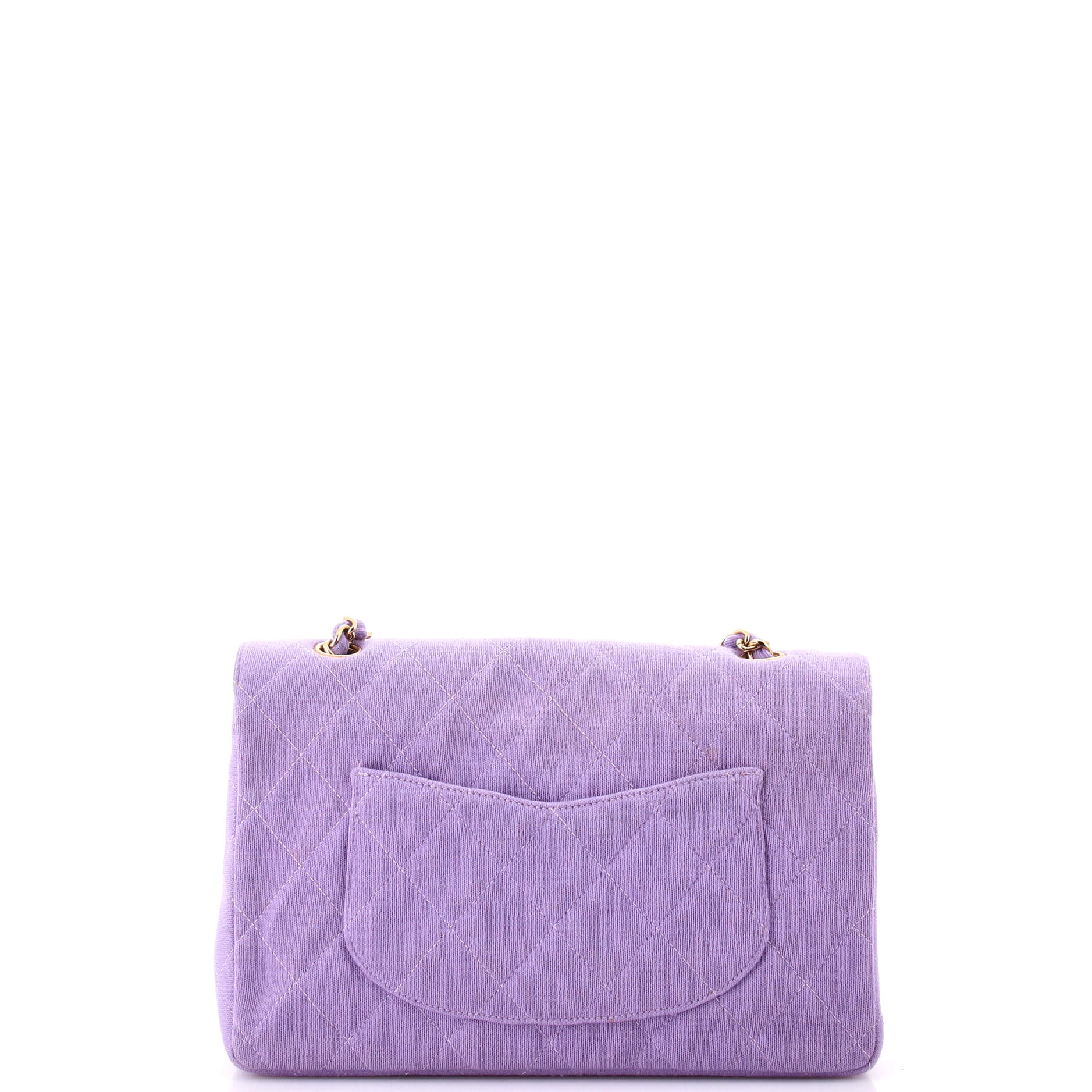 Vintage Classic Double Flap Bag Quilted Canvas Medium