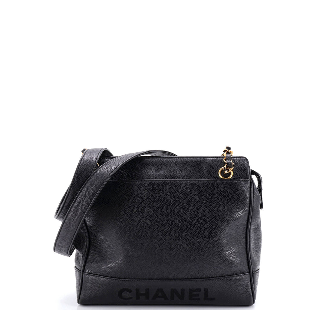 Vintage Logo Chain Tote Caviar Small