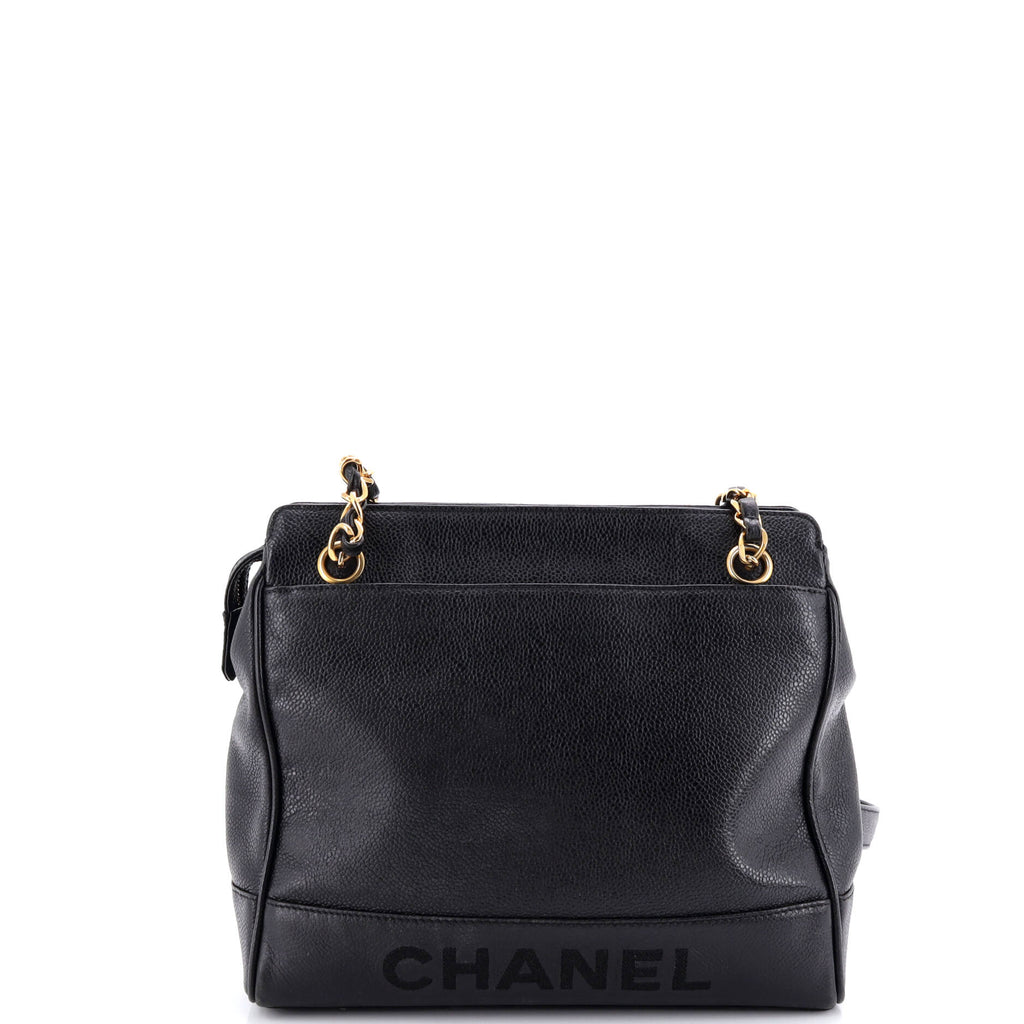 Vintage Logo Chain Tote Caviar Small