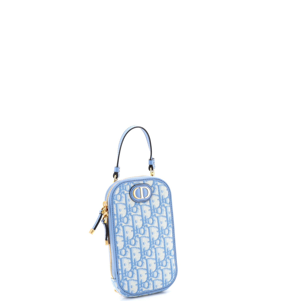 30 Montaigne Phone Holder on Chain Oblique Canvas