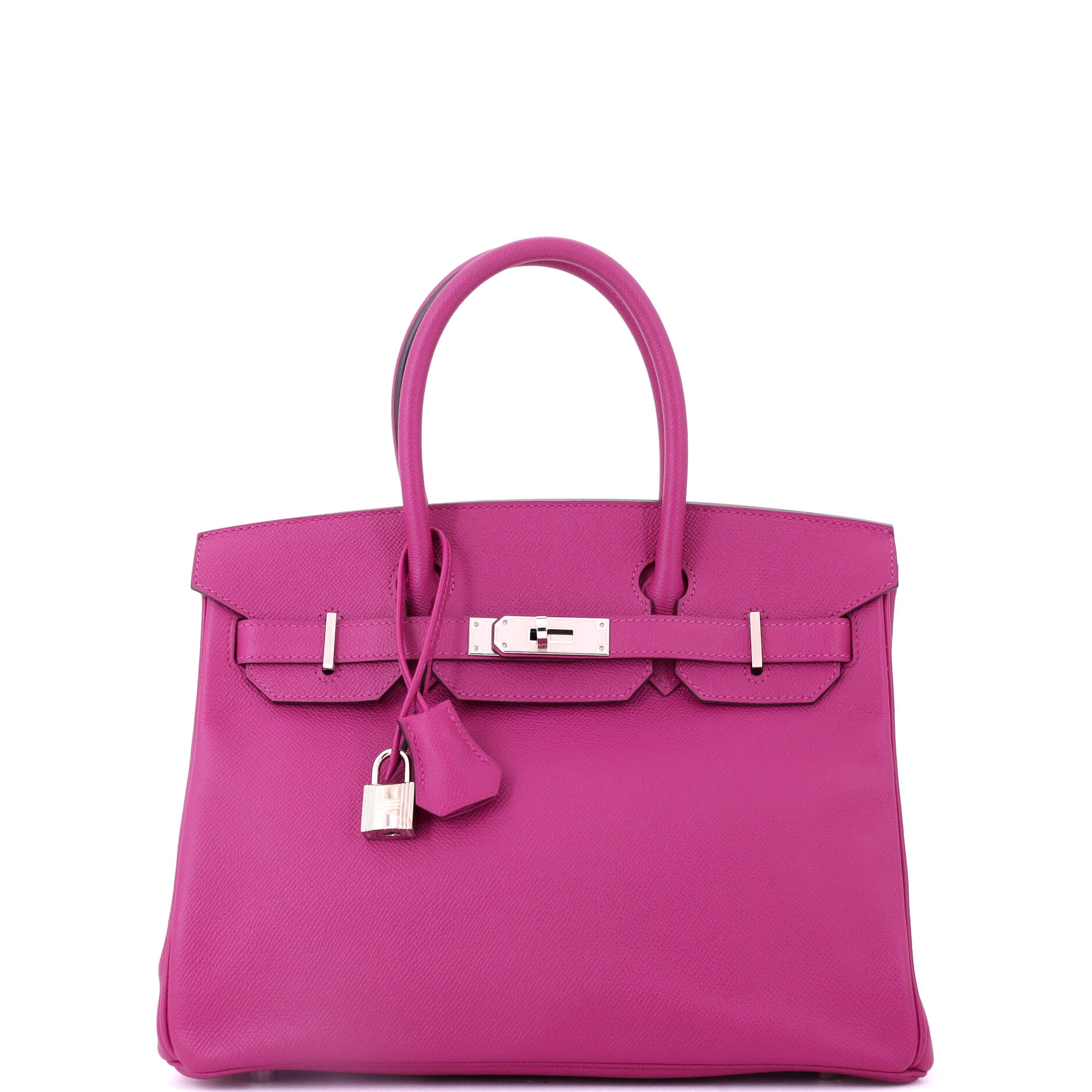 Birkin Handbag Rose Pourpre Epsom with Palladium Hardware 30
