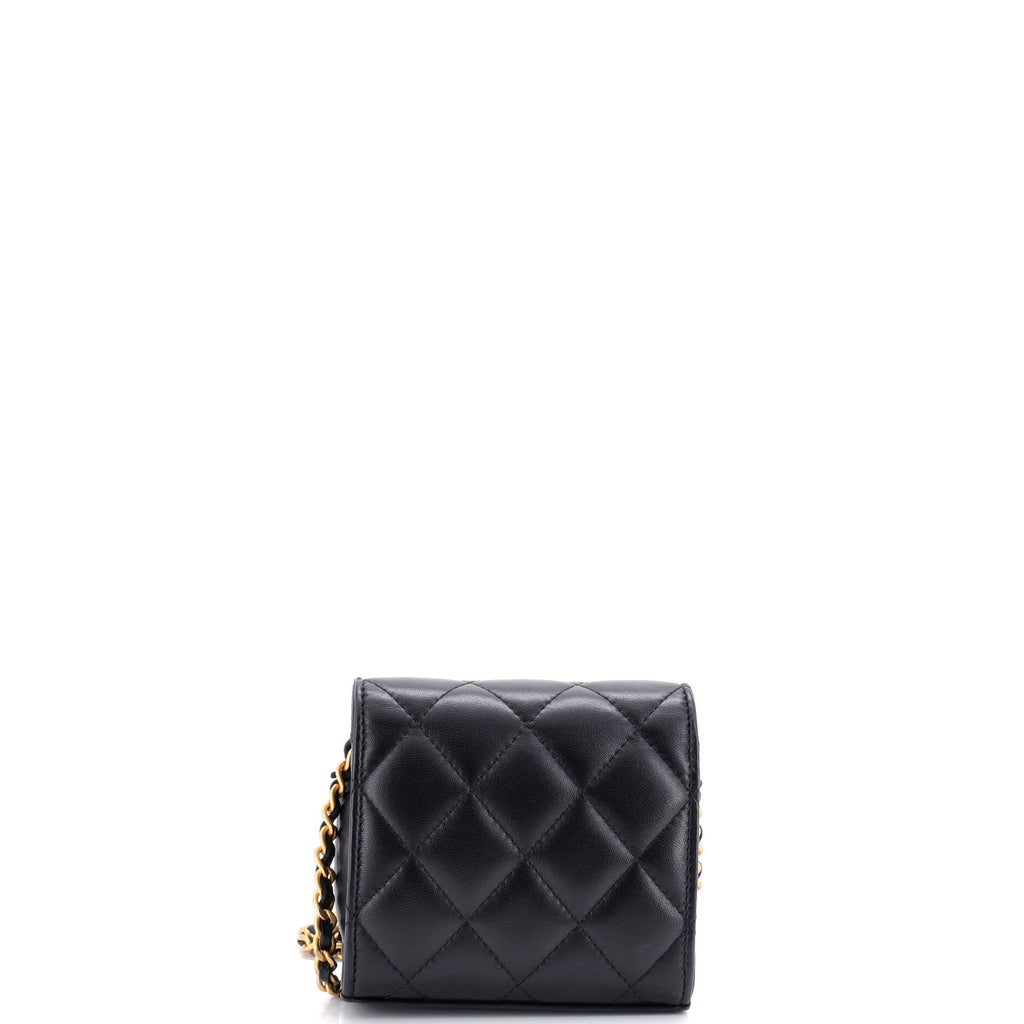 Coco Love CC Heart Clutch with Chain Quilted Lambskin Mini