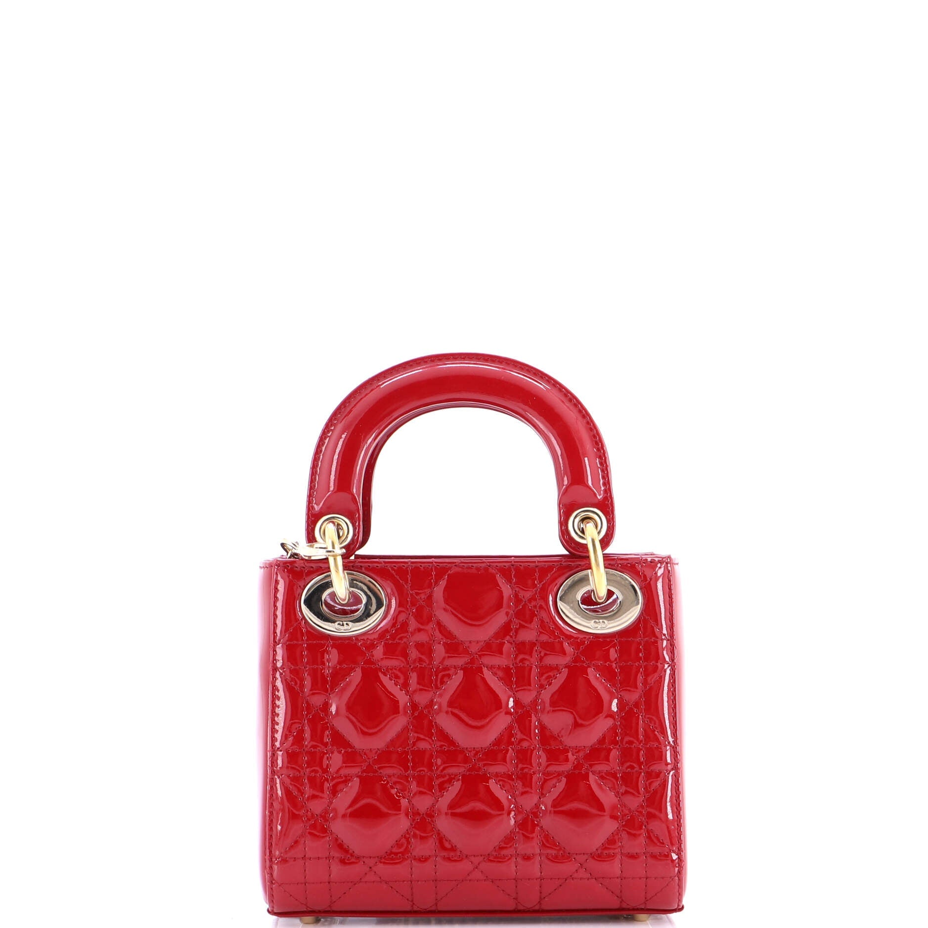 Lady Dior Chain Bag Cannage Quilt Patent Mini
