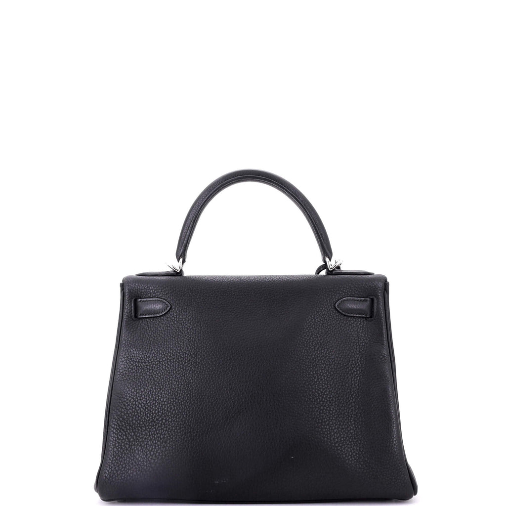 Kelly Handbag Noir Togo with Palladium Hardware 28