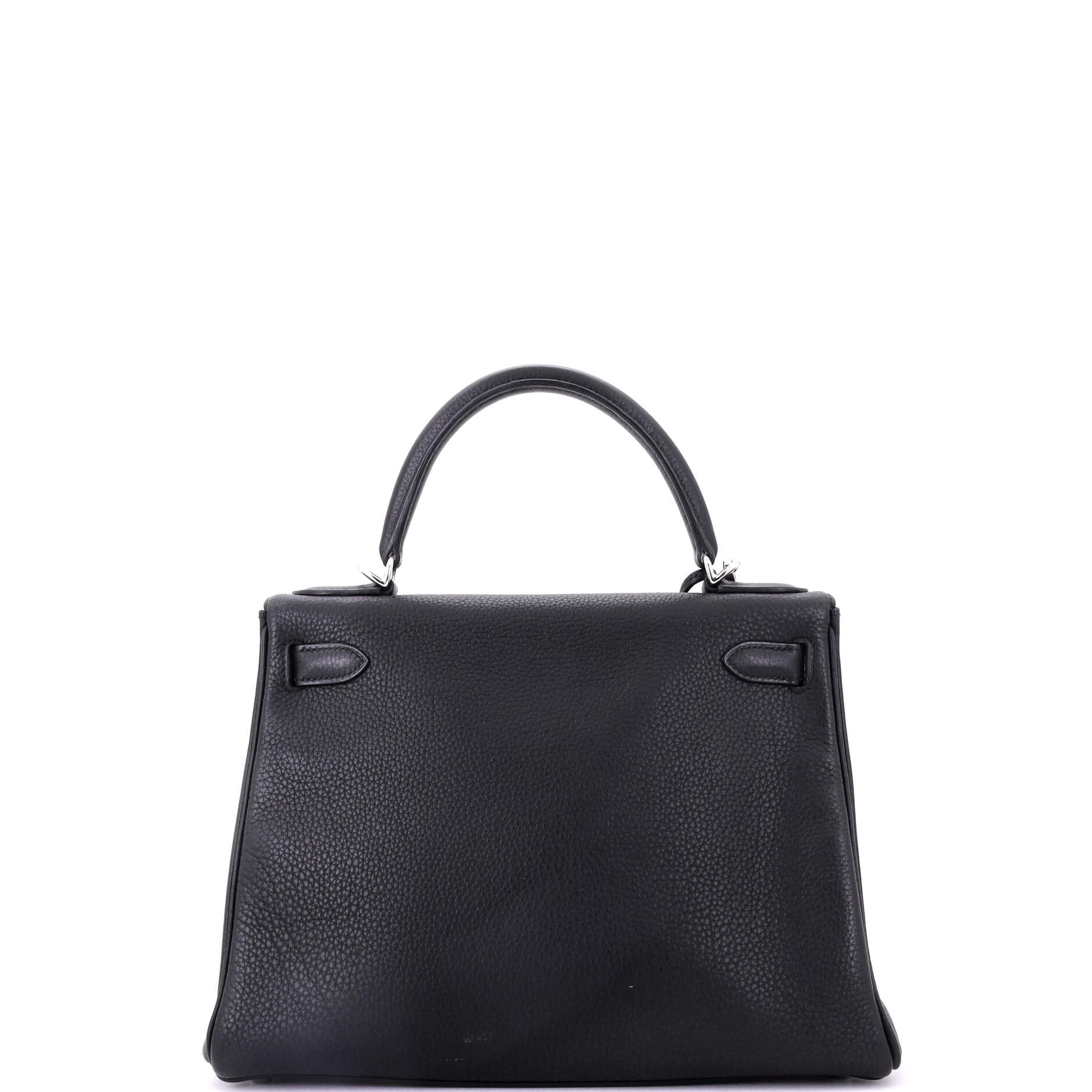 Kelly Handbag Noir Togo with Palladium Hardware 28