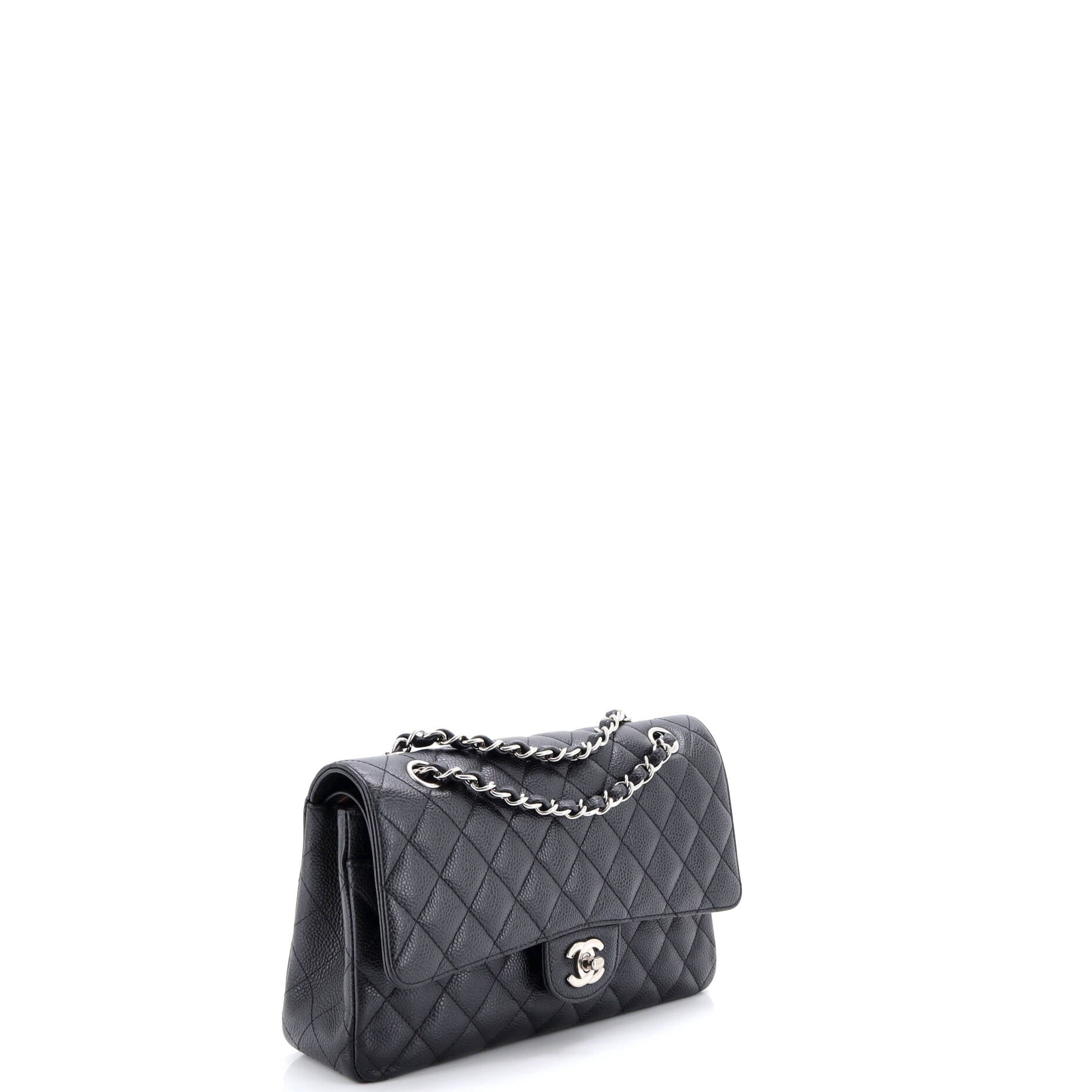 Classic Double Flap Bag Quilted Caviar Medium